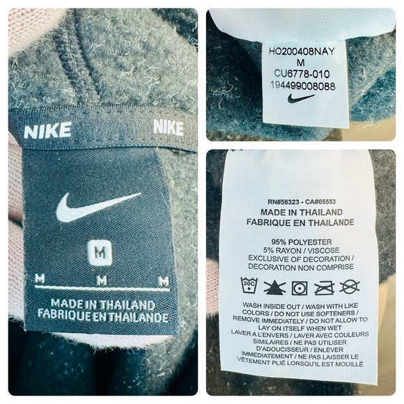 EUC Nike Heather Black Therma Fleece Cozy Cowl Pullover Sweater - Picture 16 of 16